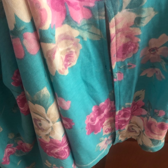 Miss Elaine Turquoise Flower Print Long Nightgown Size 3X NWT - Picture 8 of 12
